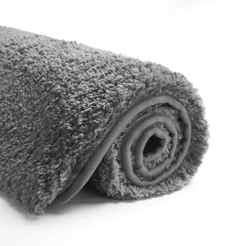 Suchtale Large Bathroom Rug Extra Soft and Absorbent Shaggy Bathroom Mat (24 x 60, Dark Grey) Machine Washable Microfiber Bath Mat for Bathroom, Non Slip Bath Mat, Bathroom Floor Mats Rubber Back - Image 2